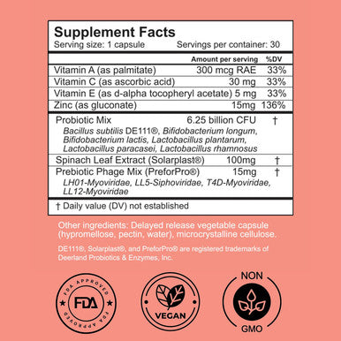 #Fobo Supplemeant To Be Acne Supplement All Natural Daily Prebiotics Probiotics Vitamins Skin Mix With Zinc Improve Clear Blemish-Radiant Skin Through Balancing Gut Health