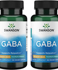 Swanson Amino Acid Maximum Strength GABA 750 Milligrams 60 Veg Capsules (2 Pack)