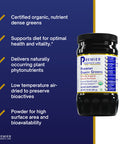 Premier Research Labs Organic Greens Powder - With Alfalfa Leaf, Barley Grass & Chlorella - Green Supplements Powder - Supports