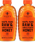 Nate's 100% Pure, Raw & Unfiltered Honey - Award-Winning Taste, Squeeze Bottle, 32 Ounce (Pack of 2)