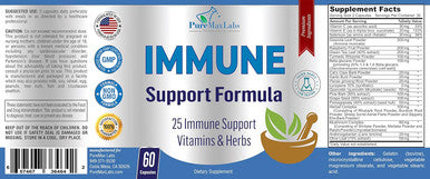 YUMMYVITE Immune Support Formula - 25 Immune Support Vitamins & Herbs, Including Graviola, Selenium, Green Tea, Slippery Elm, Vitamin C, Tumeric - 60 Capsules