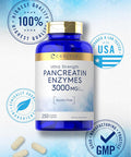 Carlyle Pancreatin Digestive Enzymes | 3000mg | 250 Caplets | Non-GMO Gluten | High Potency Formula