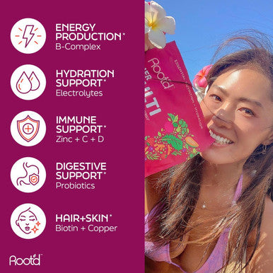 Root'D Multivitamin Powder With 3X Electrolytes For Women - 25 Vitamins & Minerals, 3X Electrolytes, 9 Organic Superfoods, Probiotics & Enzymes, Sugar-Multivitamin & Hydration 24 Packets