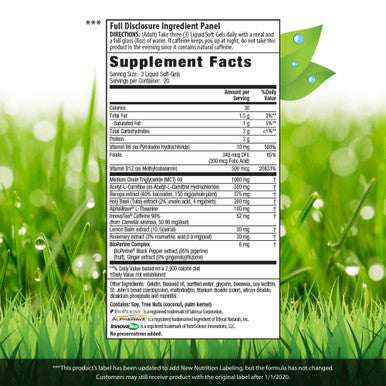 Irwin Naturals Brain Awake Enhanced Mental Performance, Increased Focus, Boost Clarity & Concentration - Powerful Nootropic Booster With L-Theanine, Bacopa, Mct'S & Innovatea - 60 Liquid Softgels