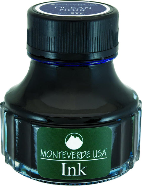 MONTEVERDE Bottle Ink, 90ml, Mulberry-Noir (G308UN) | Dark-toned Noir fountain pen ink with smooth flow, rich depth, and expressive writing character.