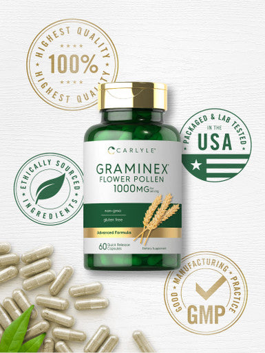 Carlyle Graminex Flower Pollen Extract | 1000 Mg | 60 Capsules | Non-Gmo & Gluten Free