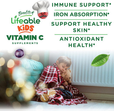 Lifeable Kids Vitamin C Gummies 250Mg Great Tasting Vit C Vegan Gmo-Vitamin C Chewable For Immune Support 90 Gummies