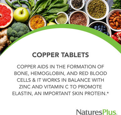 Naturesplus Copper 3 Mg - 90 Tablets - Supports Overall Wellness - Gluten - 90 Servings