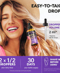 Liquid Biotin & Collagen - Vitamins For Hair Growth Support For Women & Men - Extra Strength 60000 Mcg Drops - B7 Supplement - Strong Nails & Healthy Skin - 98% Faster Absorption Than Pills