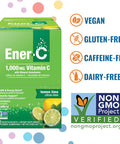 Ener-C Lemon Lime Multivitamin Drink Mix Powder Vitamin C 1000Mg & Electrolytes With Real Fruit Juice Natural Energy & Immune Support For Women & Men - Non-Gmo Vegan & Gluten - 60 Count