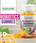 Built Nature Probiotic Gummies 5 Billion Cfus For Digestive & Gut Health - Reduces Occasional Bloating & Minor Abdominal Discomfort - Probiotic Gummy For Women & Kids - Natural Orange Flavor 60 Gummies