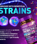 Built Nature 80 Billion Cfu Probiotic - Daily Digestive Gut Health Supplement For Men & Women - Lactobacillus Acidophilus, Bifidobacterium & Prebiotics - Non-Gmo, Gluten & Dairy Free, Shelf-Stable - 60 Capsules