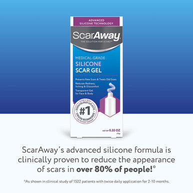 Scaraway Silicone Scar Gel, Helps Improve Size, Color & Texture Of Hypertrophic & Keloid Scars From Injury, Burns & Surgery, Water Resistant, 10G (0.35 Oz)