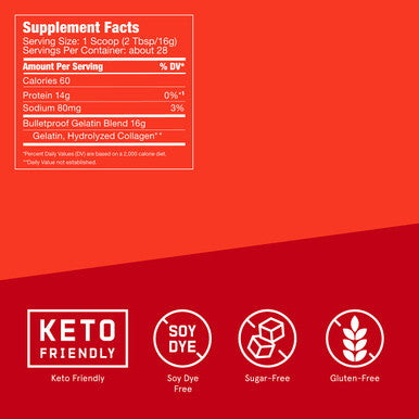 Bulletproof Unflavored Collagelatin Protein, 16 Ounces, Gelatin Enhanced With Collagen Protein For Skin, Bones And Joints