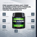 Kaged Muscle Stimulant Free Pre Workout Powder Preworkout for Men & Women, Delivers Increased Strength, Cherry Bomb, 20 Servings