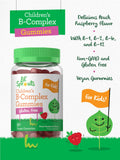 Carlyle Kids B Complex Gummies 90 Count with Vitamin B1 B2 B6 B12 and Ashwagandha Extract Peach Raspberry Flavor Vegan NonGMO and Gluten Free Supplement Lil' Sprouts
