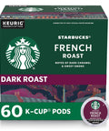Starbucks K-Cup Coffee Pods, Dark Roast Hot or Iced Coffee, French Roast, 96 Keurig Pods