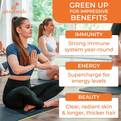 Aitnaturals Chlorophyll - 100 mg (90 Capsules)| Formulated with Alfalfa Powder for Comfort Digestion Nutritional Balance Inner Deodorant Detoxify Digestive Track Antioxidant Clear & Radiant Skin
