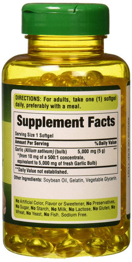 Puritans Pride Garlic Oil 5000 Mg 250 Count