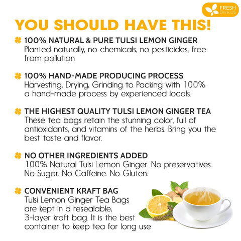 FreshDrinkUS, Premium 50 Mulberry Leaf Tea Bags, 100% Natural & Pure from Mulberry Leaves. Herbal Tea. Made with Natural Material Tea Bags. No Sugar, No Caffeine, No Gluten, Vegan.