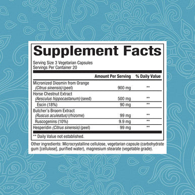 WomenSense VeinSense by Natural Factors Beauty Supplement to Support Healthy Veins and Beautiful Legs Vegan NonGMO 60 capsules 20 servings