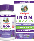 MaryRuth's Iron Gummies for Ages 14+ | with Vitamin C for Absorption | Sugar Free | Gummy Iron Supplement + VIT C | Energy Metabolism | Cellular Health | Immune Support | Vegan | Non-GMO | 60 Count