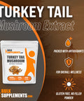 BulkSupplements Turkey Tail Mushroom Extract Powder - Herbal Supplement, Coriolus Versicolor Extract - - 1000mg , 250 Servings (250 Grams - 8.8 oz)