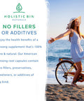 Holistic Bin American Ginseng Capsules Made with Pure Wild Harvested Appalachian Ginseng Root (Panax Quinquefolius) | No Fillers or Additives