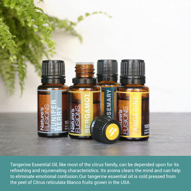 Nature's Fusions Tangerine, 100% Pure and Essential Oils, Undiluted, Therapeutic Grade for Aromatherapy and Topical Use, .5 Fl Oz (Pack of 1) (15 mL)
