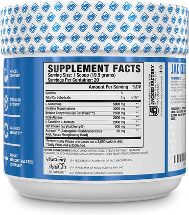 POWERBUILD ClinicallyDosed Post Workout Recovery Muscle Building Supplement Boost Muscle Growth Recovery Strength Creatine Glutamine 5 More Powerful Ingredients Mixed Berry Blast 13.76 Oz