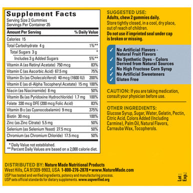 Nature Made Multi For Him Multivitamin For Men For Energy Metabolism Support Mens Multivitamins 70 Gummy Vitamins And Minerals 35 Day Supply