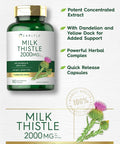Carlyle Milk Thistle 2000Mg 180 Capsules With Dandelion & Yellow Dock Non-Gmo, Gluten Free