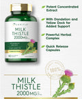 Carlyle Milk Thistle 2000Mg | 180 Capsules | With Dandelion & Yellow Dock | Non-Gmo, Gluten Free