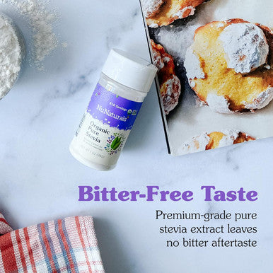Nunaturals Organic Pure Stevia Extract | 100% Stevia No Fillers | Keto Sugar- Powdered Sweetener | Plant-Based Sugar Substitute | No Erythritol | Over 800 Servings | 1 oz