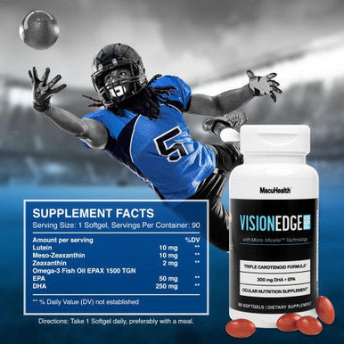 Macuhealth Vision Edge Pro Eye Supplement For Athletes Formula With Lutein 90 Softgels