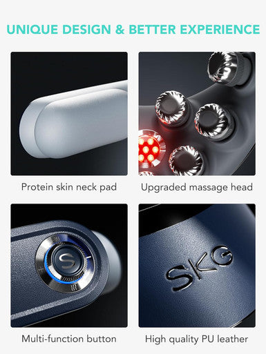 Skg Foldable Neck Massager For Pain Relief Deep Tissue Vibration Cordless Massager,Portable 9D Electric Shiatsu Neck Massager Christmas Gifts For Men Women Dad Mom