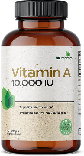 Futurebiotics Vitamin A 10,000 IU Premium Non-GMO Formula Supports Healthy Vision & Immune System and Healthy Growth & Reproduction, 250 Softgels