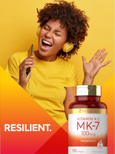 Carlyle Vitamin K2 Mk7 100 Mcg 150 Softgels Non-Gmo, Gluten Supplement