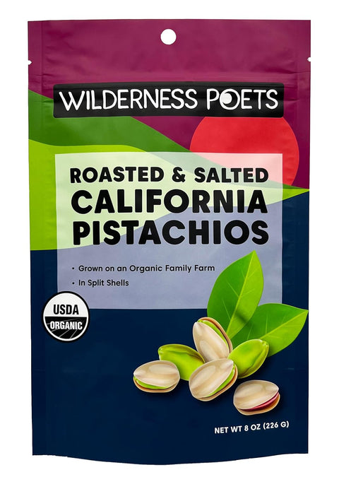 Wilderness Poets Organic California Pistachios Roasted with Sea Salt In Shell (8 Ounce)
