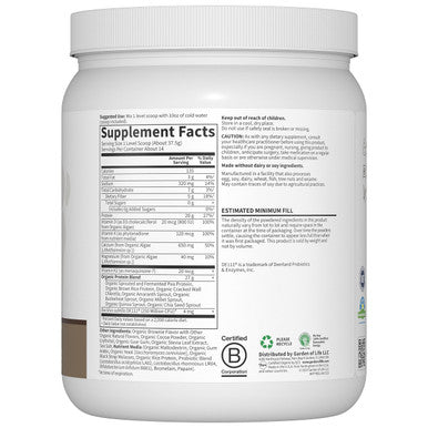 Garden of Life Organic Vegan Protein Powder 20G Plant Based Protein With Calcium D3 K2 Mk-7 & Magnesium For Bone Strength Prebiotics & Probiotics For Digestion Brownie Bites Flavor 14 Servings