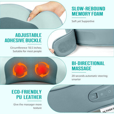 Neck Massager, Neck Massager For Pain Relief Deep Tissue,Shiatsu Neck Massager With Heat,Rechargeable 3D Kneading Massager For Home Office Car Travel,Gifts For Women Men