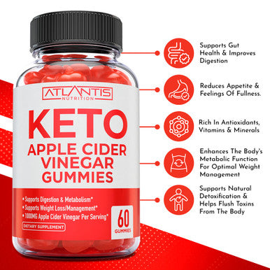 Atlantis Nutrition Keto Acv Gummies For Weight Loss 60 Count 1000Mg