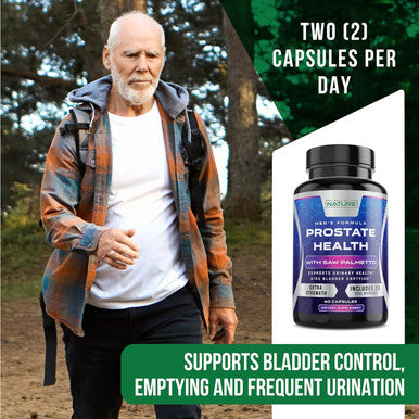 Built Nature Saw Palmetto For Men - Prostate Health Supplement Extract, Non-Gmo, Gluten-Free, Supports Prostate & Urinary Health, Aids Bladder Emptying, Helps Reduce Inflammation & Balding, 60 Capsules