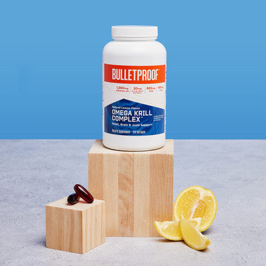 Bulletproof Omega Krill Complex, Lemon Flavor, 120 Softgels, 1560Mg Omega-3 With Epa, Dha, Gla, And Astaxanthin, Keto Fish Oil Supplement For Brain And Heart Health