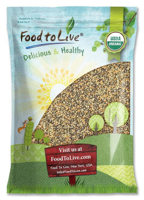 Food to Live Organic Chia, Flax, and Hemp Seeds Mix, 12 Ounces Ã¢â‚¬â€œ A Non-GMO Blend of Hemp Hearts, Whole Black Chia and Golden Flax Seeds, Vegan, Kosher, Bulk. Great for Smoothies, Shakes and Salads