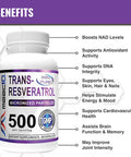 Maac10 Trans Resveratrol 500Mg Supplement (Micronized Pharmaceutical Grade 99% Pure Trans-Resveratrol Extract + Bioperine For Superior Absorption) (2X 250Mg Capsules 60Ct)