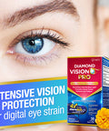 AFC Japan Diamond Vision PRO 4X - Vision Formula with FloraGLO Lutein 4X, Zeaxanthin, Astaxanthin & Bilberry Extract for Strain, Fatigue, Blurry & Poor Vision, Dryness, Vision Health, 30 Counts
