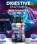Built Nature Digestive Enzymes For Optimal Digestive Health - Bromelain, Lactase, Lipase, Papain, Probiotics & Prebiotics - Relief From Bloating, Gas & Constipation, Gut Health & Immune Support - 60 Capsules