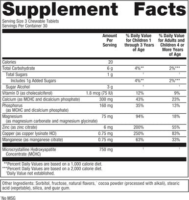 Metagenics Bone Builder Chewable - Bone Strength Supplement - Comprehensive Mineral Support - with Calcium Vitamin D & Magnesium - Non-GMO - Gluten- - 90 Tablets