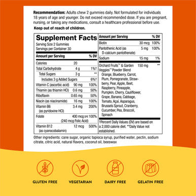 Nature'S Way Alive! B-Complex Gummies, Cellular Energy Support*, Mango Flavored, 60 Gummies